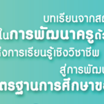 บทเรียนจากสถานศึกษาในการพัฒนาครูด้วยชุมชนแห่งการเรียนรู้เชิงวิชาชีพ (PLC)